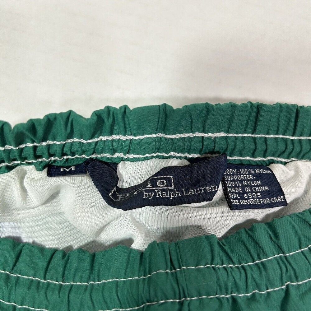 Rare Vintage 90s Polo Ralph Lauren Mens Swim Trunks Anchor X Spell Out Nylon M - Picture 4 of 6